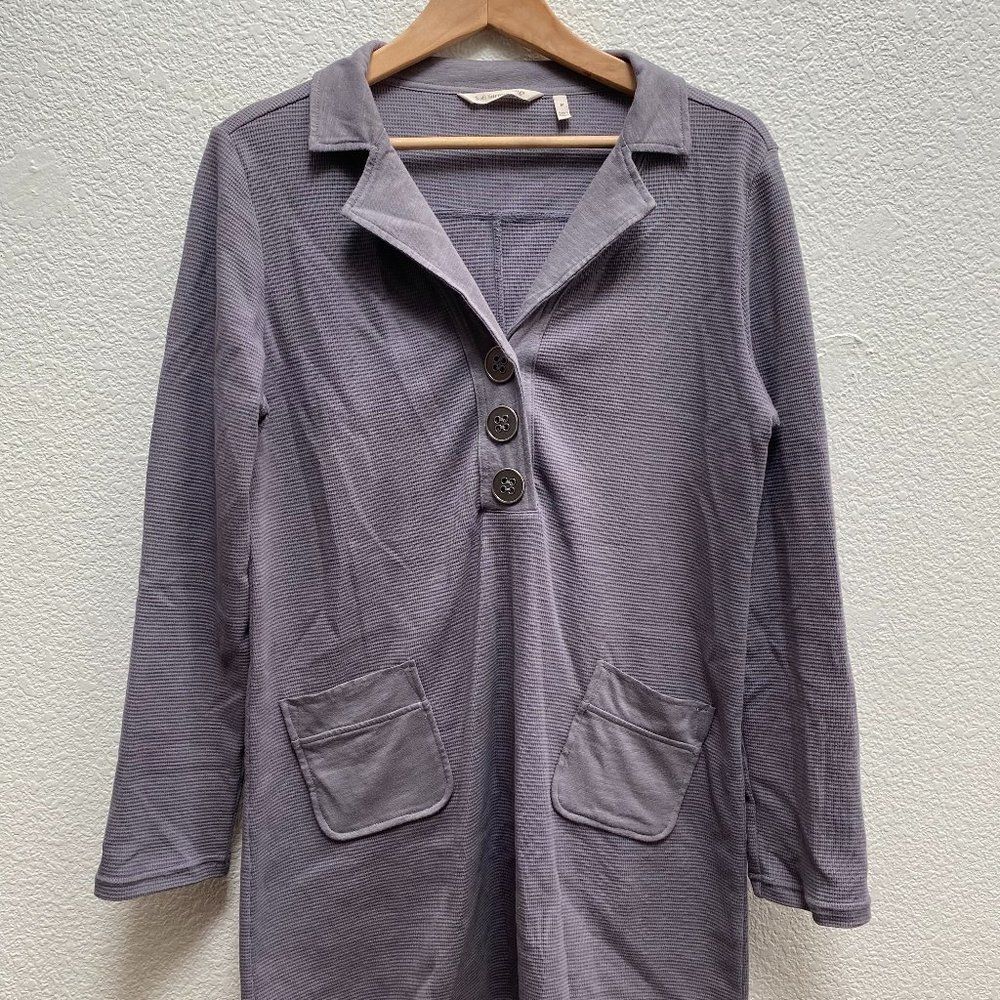 Soft Surroundings Take Two Waffle Knit Tunic Top Cotton 2AB19 Gray Color Medium